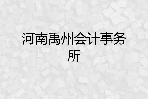 河南禹州会计事务所