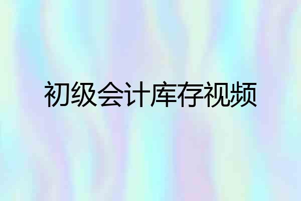 初级会计库存视频