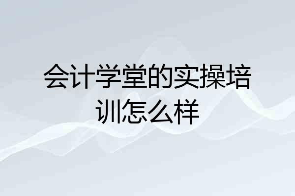 会计学堂的实操培训怎么样