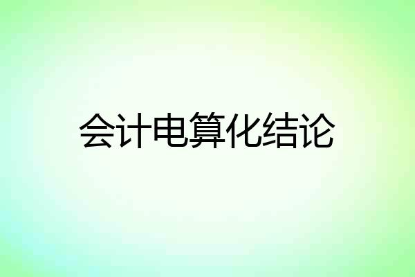 会计电算化结论