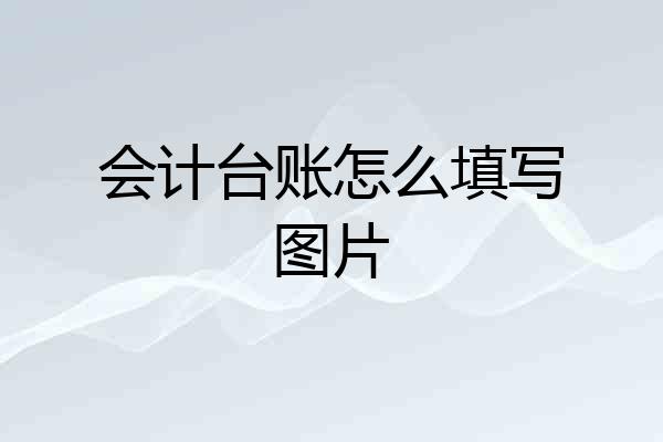 会计台账怎么填写图片