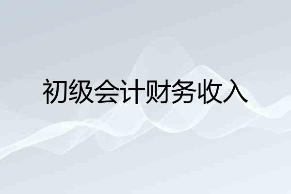 初级会计财务收入