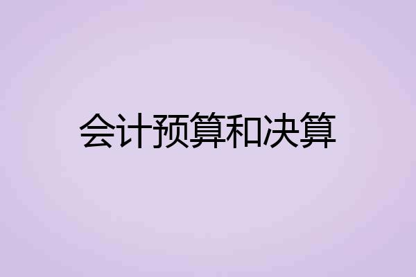 会计预算和决算