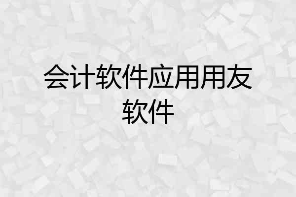 会计软件应用用友软件