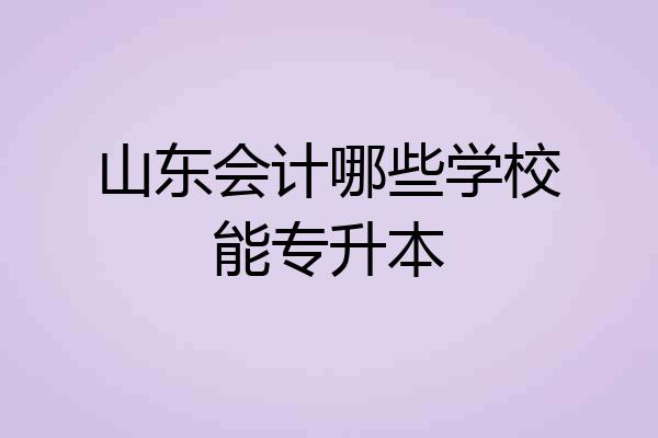 山东会计哪些学校能专升本