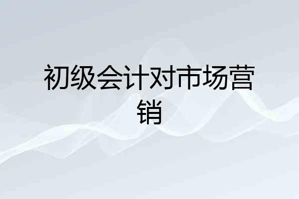 初级会计对市场营销