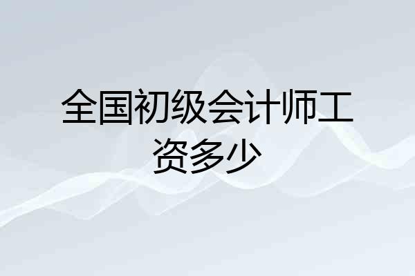 全国初级会计师工资多少