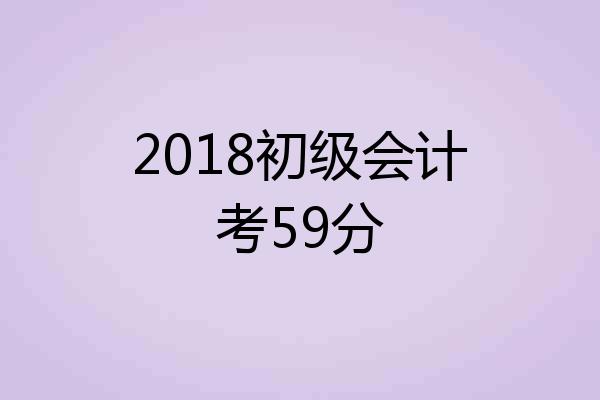 2018初级会计考59分