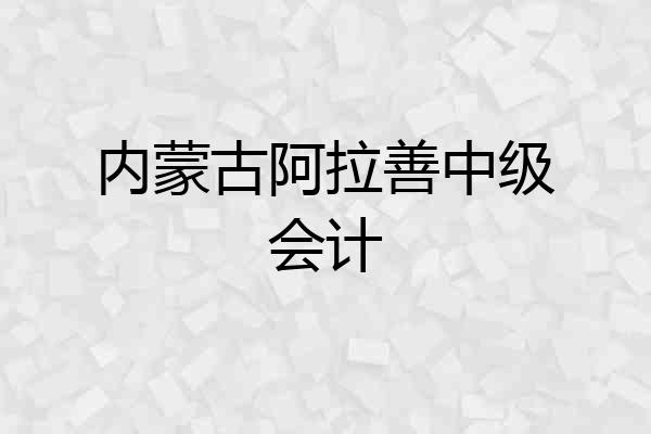 内蒙古阿拉善中级会计