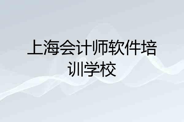 上海会计师软件培训学校