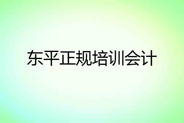 东平正规培训会计