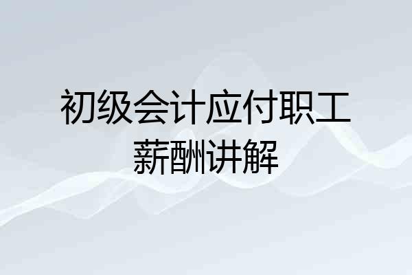 初级会计应付职工薪酬讲解