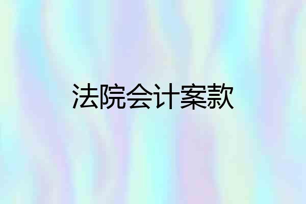 法院会计案款