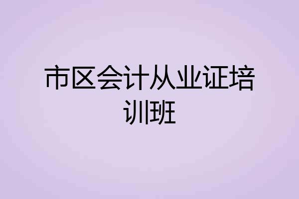 市区会计从业证培训班