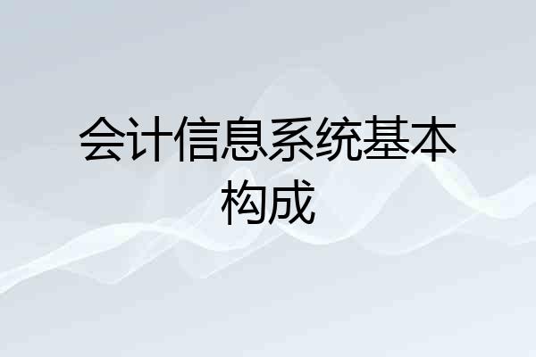 会计信息系统基本构成