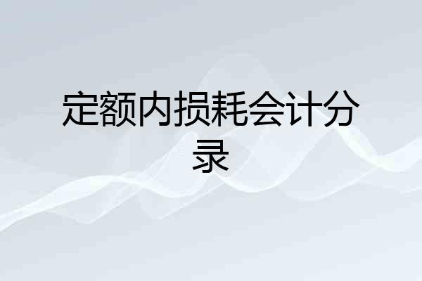 定额内损耗会计分录