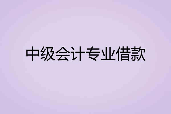 中级会计专业借款