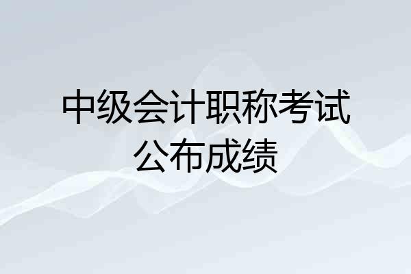 中级会计职称考试公布成绩