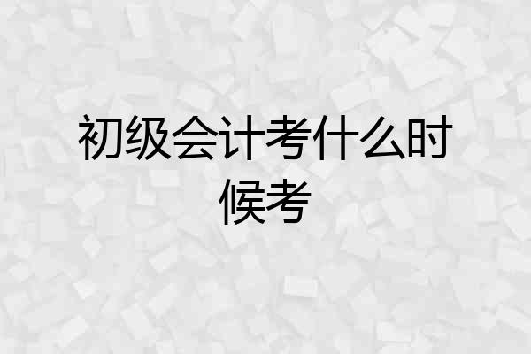 初级会计考什么时候考
