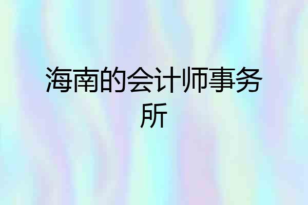 海南的会计师事务所