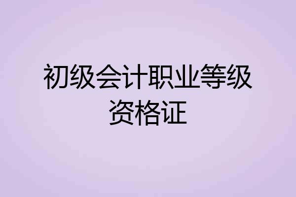 初级会计职业等级资格证