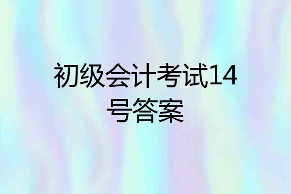 初级会计考试14号答案