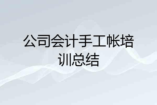 公司会计手工帐培训总结