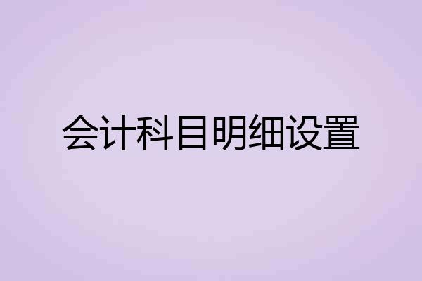 会计科目明细设置