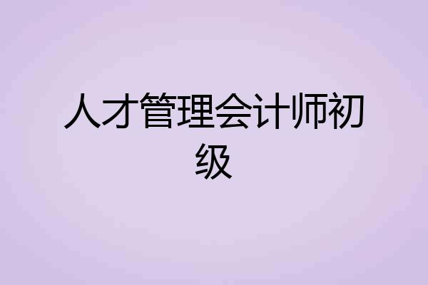 人才管理会计师初级