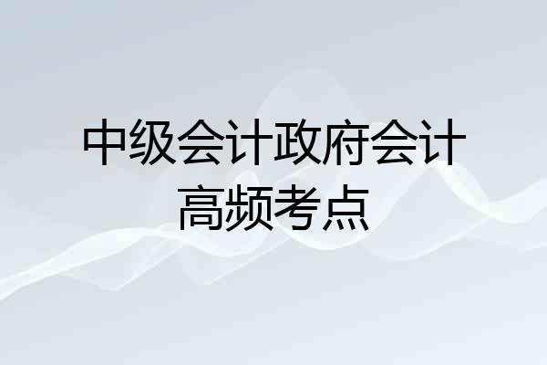 中级会计政府会计高频考点