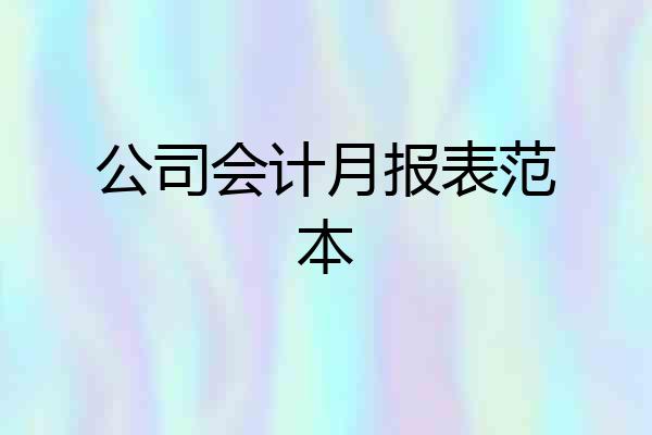 公司会计月报表范本