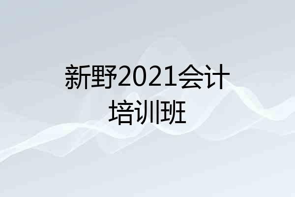 新野2021会计培训班