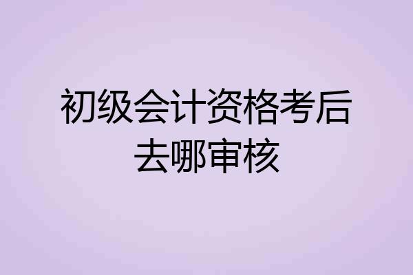 初级会计资格考后去哪审核