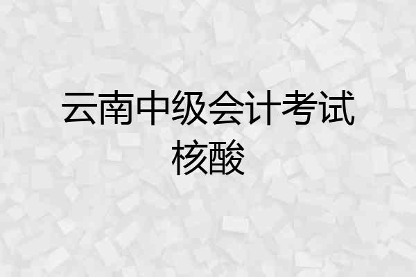 云南中级会计考试核酸