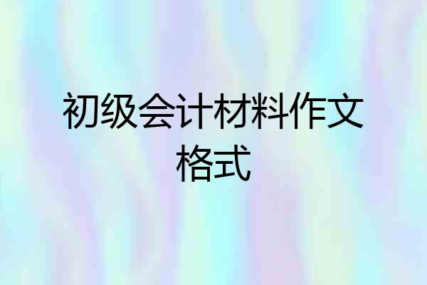 初级会计材料作文格式