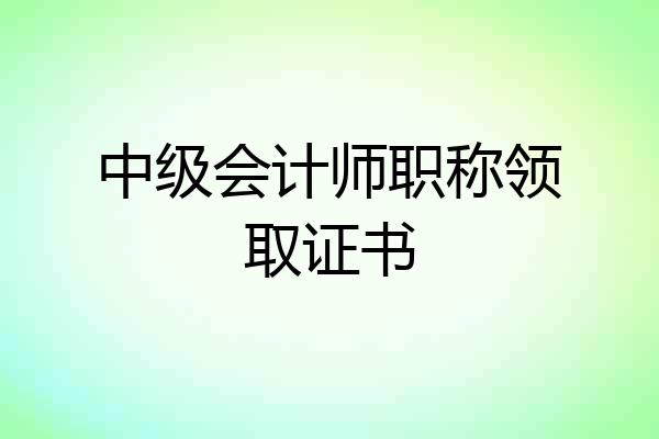 中级会计师职称领取证书