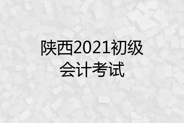 陕西2021初级会计考试