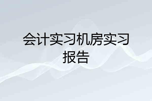 会计实习机房实习报告