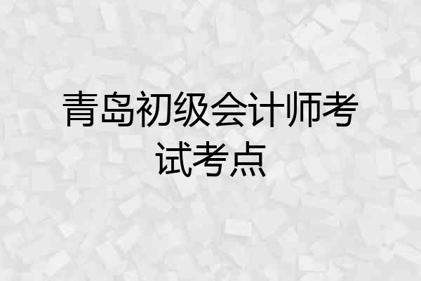 青岛初级会计师考试考点