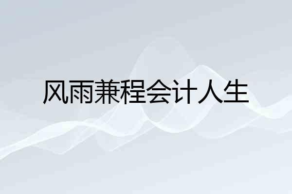 风雨兼程会计人生
