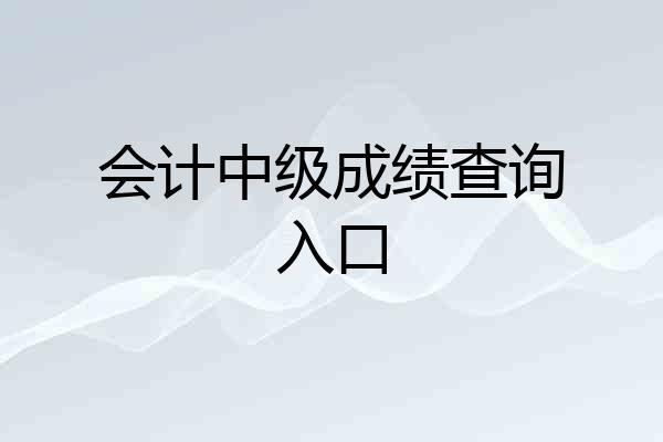 会计中级成绩查询入口