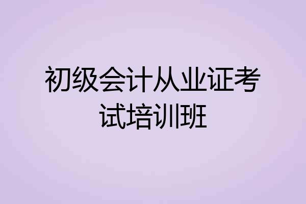初级会计从业证考试培训班