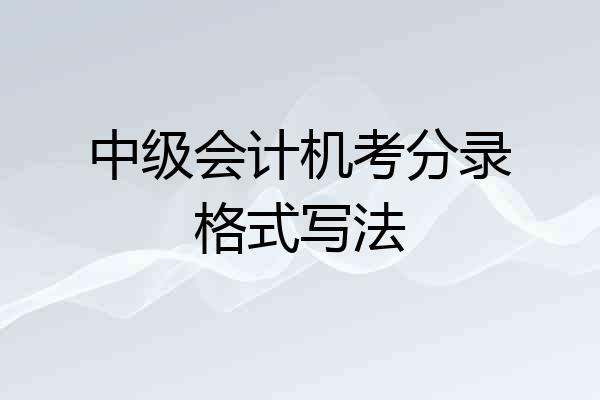 中级会计机考分录格式写法