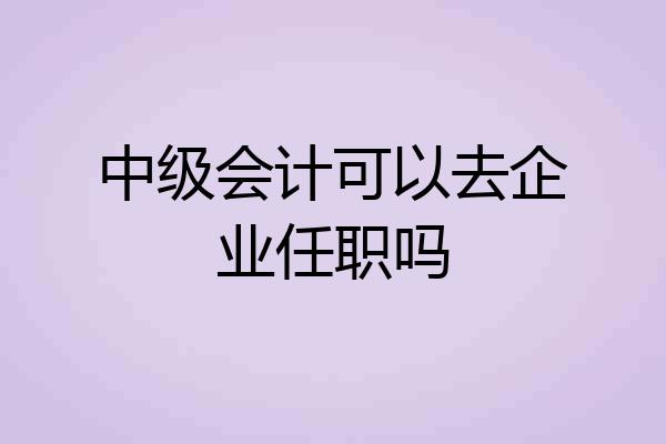 中级会计可以去企业任职吗