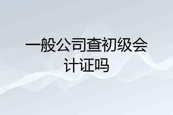 一般公司查初级会计证吗