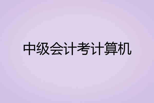 中级会计考计算机