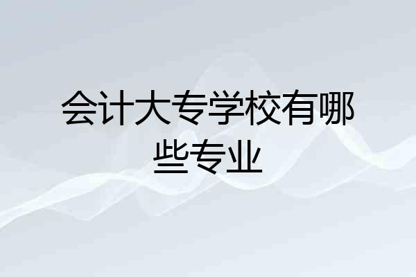 会计大专学校有哪些专业