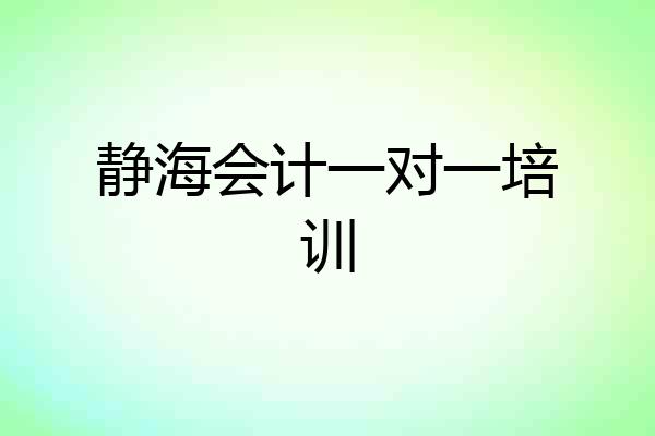 静海会计一对一培训