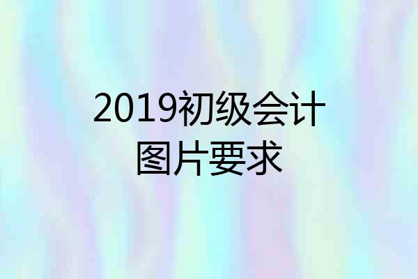 2019初级会计图片要求