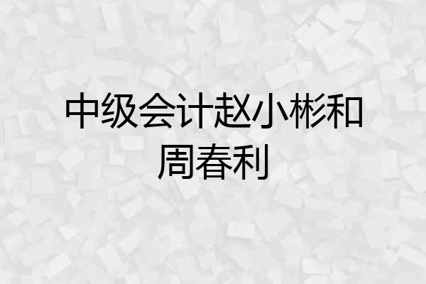 中级会计赵小彬和周春利